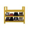 Sapateira Banco com Braço de Piso para Closets e Quartos 8 Pares Sapatos Amarelo Laca