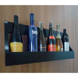 Prateleira Adega Suporte Decorativo para Vinhos e Bebidas Preto Laca