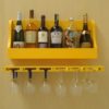 Porta Taças e Prateleira Adega Decorativa para Vinhos Garrafas Bares Amarelo Laca