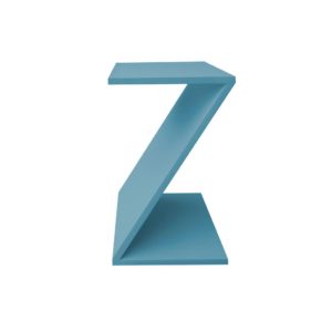 Mesa “Z” Lateral de Apoio ou Mesa de Cabeceira Azul Laca