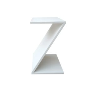 Mesa “Z” Lateral de Apoio ou Mesa de Cabeceira Branco Laca