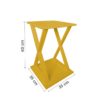 Mesa “X” Lateral de Apoio ou Mesa de Cabeceira Amarelo Laca