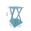 Mesa “X” Lateral de Apoio ou Mesa de Cabeceira Azul Laca