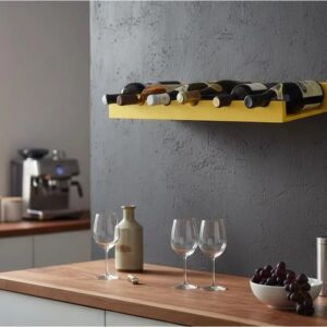 Prateleira Adega New Suporte Decorativo para Vinhos e Garrafas Amarelo Laca