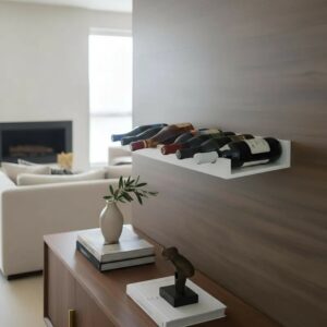 Prateleira Adega New Suporte Decorativo para Vinhos e Garrafas Branco Laca