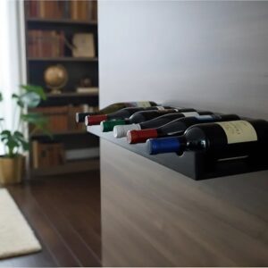 Prateleira Adega New Suporte Decorativo para Vinhos e Garrafas Preto Laca