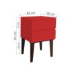 Mesa de Cabeceira Penteadeira Mesa Lateral de Apoio Vermelho Laca