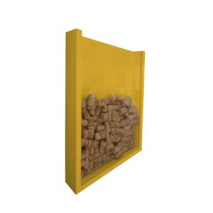 Quadro Porta Rolhas de Vinho Champanhe Tampinhas Decorativo Amarelo Laca