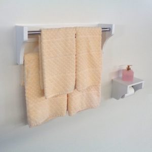 Kit Acessórios para Banheiro Conjunto 2 peças Porta Toalhas Papel Higiênico Branco Laca