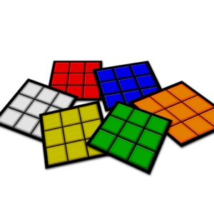 Conjunto Kit Porta Copos com 6 unidades (2 em 1) com Imã – Cubo Mágico Colorido