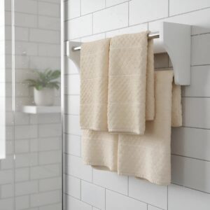 Toalheiro Duplo Suporte Cabideiro Porta Toalhas de Parede Acessório para Banheiro Branco Laca